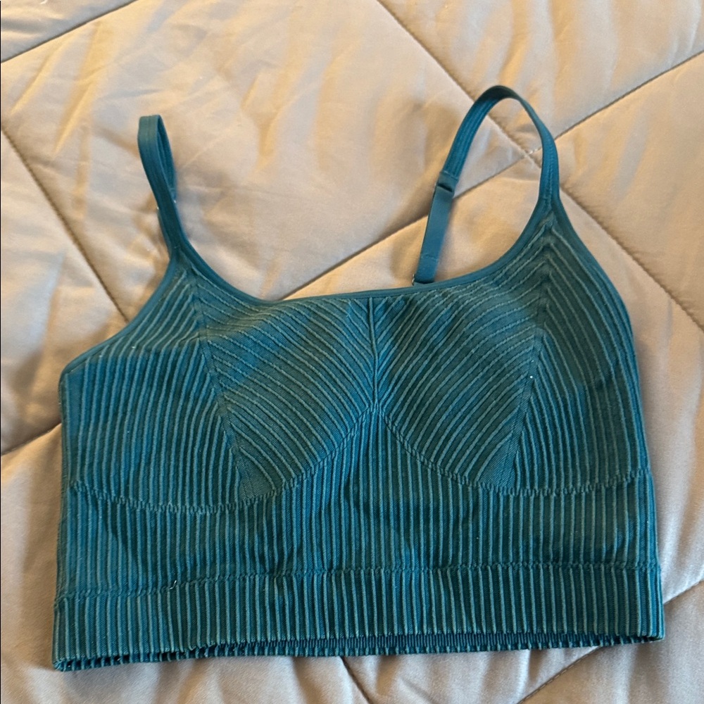 Offline Teal Ribbed Sports Bra